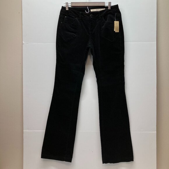 NWT DKNY Jeans Womens‎ Black Ribbed Corduroy Bootcut Pants Size 4 - Picture 1 of 5